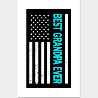 Best Grandpa Ever American Flag Happy Father's Day Posters and Art